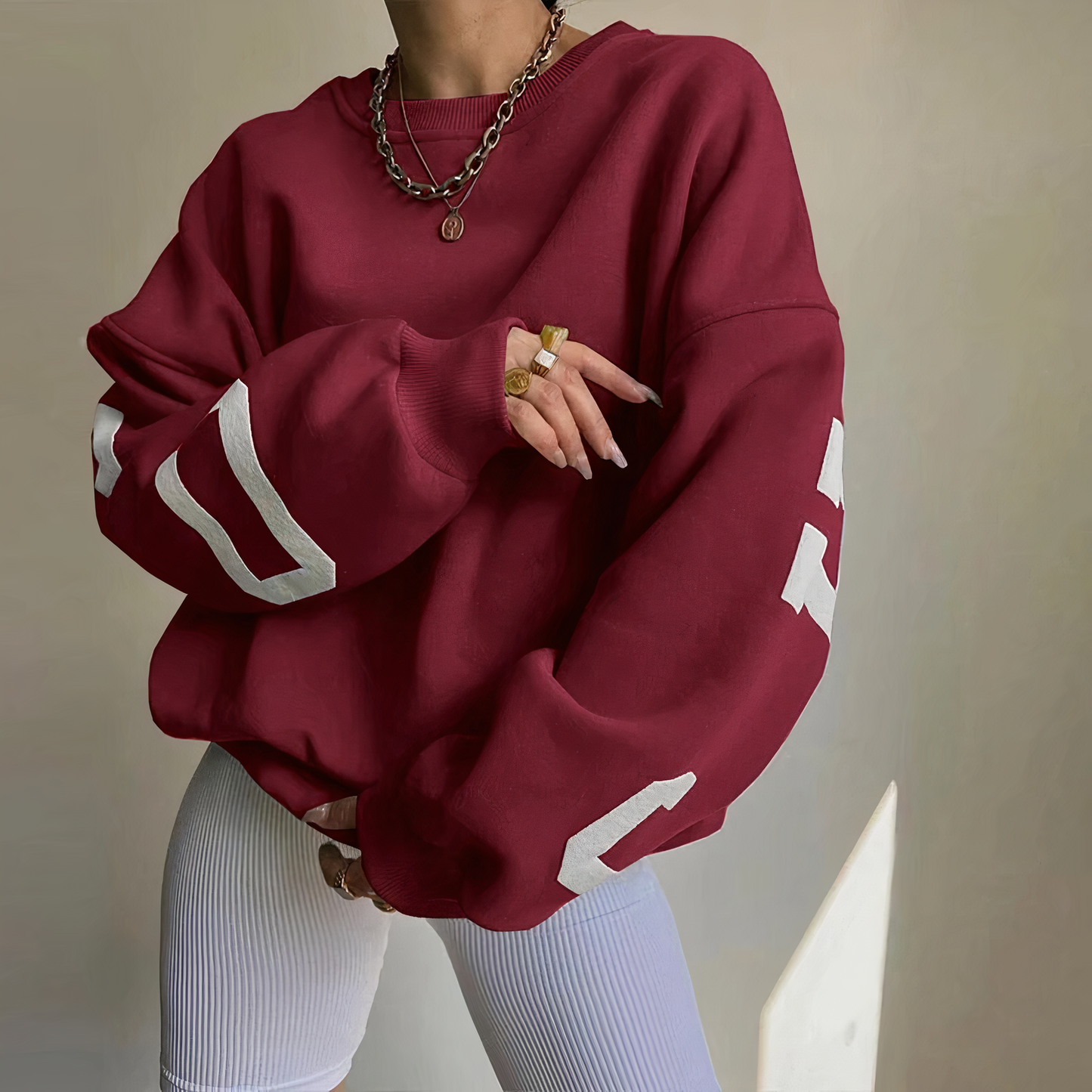 Ivyshape | Pullover with Letter Print