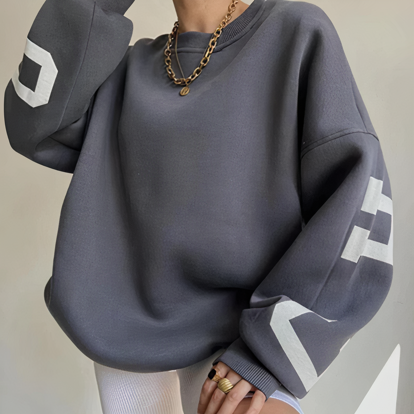 Ivyshape | Pullover with Letter Print