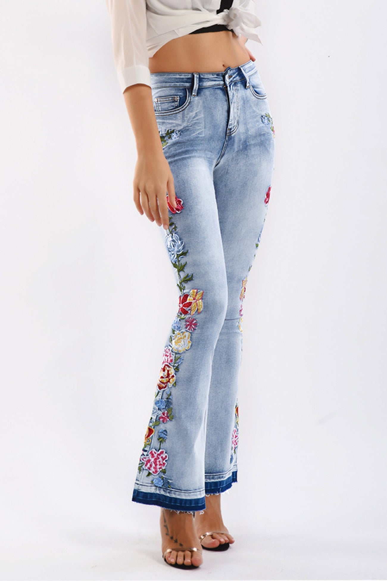 Flared Denim Pants