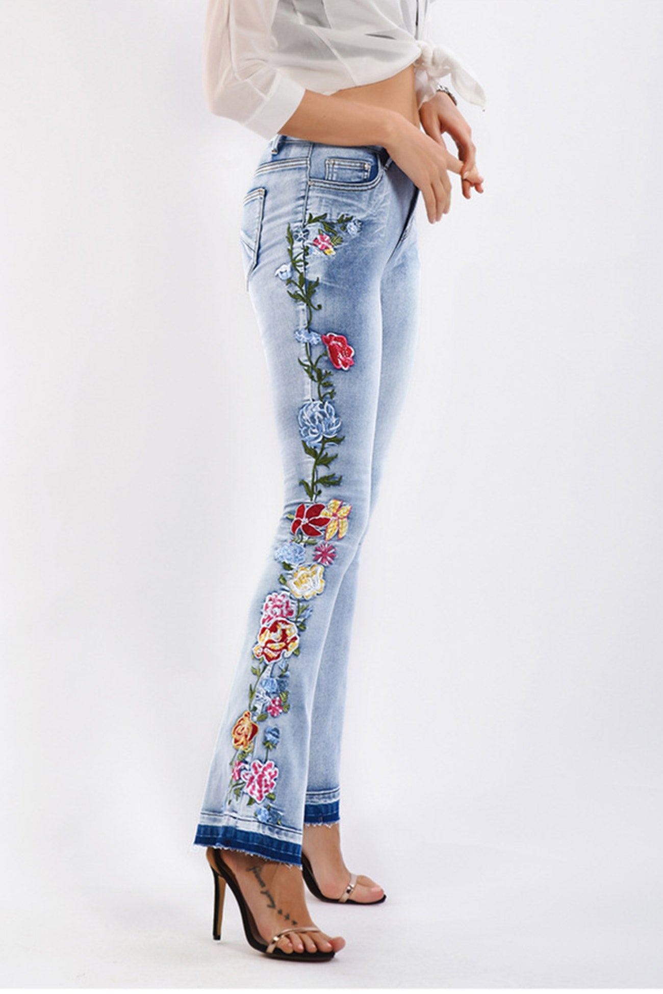 Flared Denim Pants