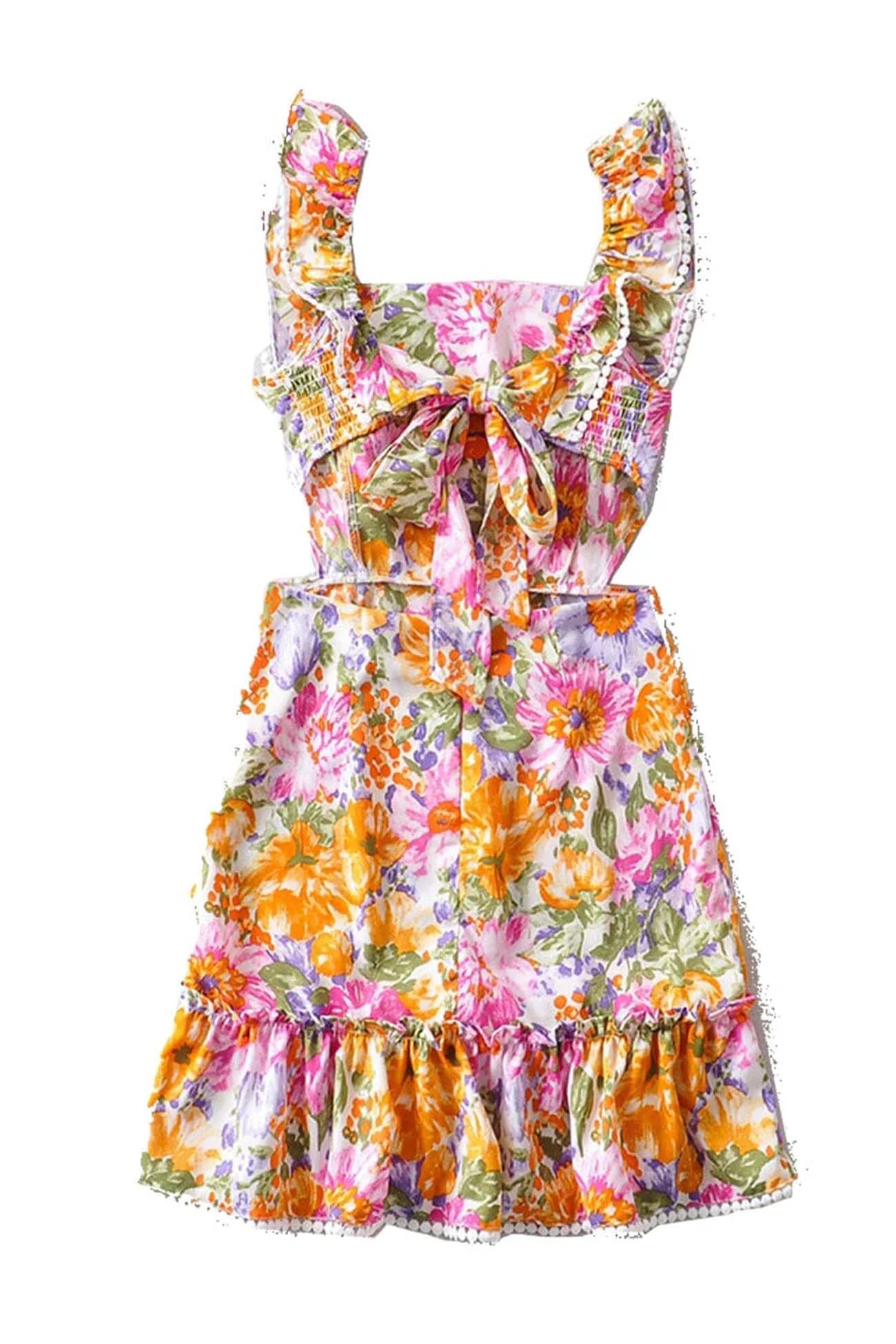 Ivyshape | Women's Ruffles Floral Dress Summer