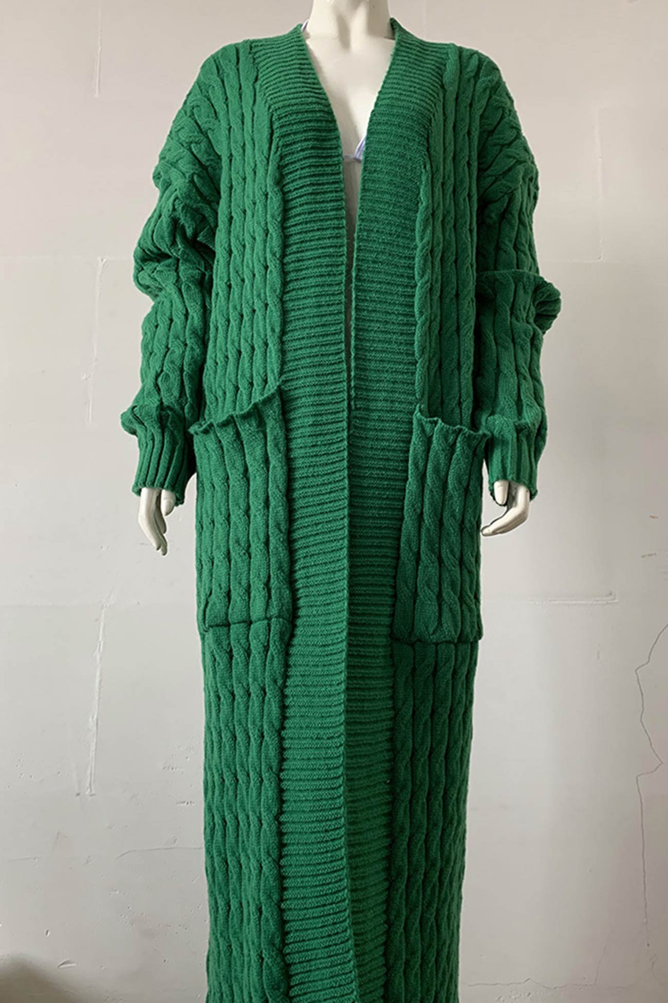 Cable Knit Long Cardigan