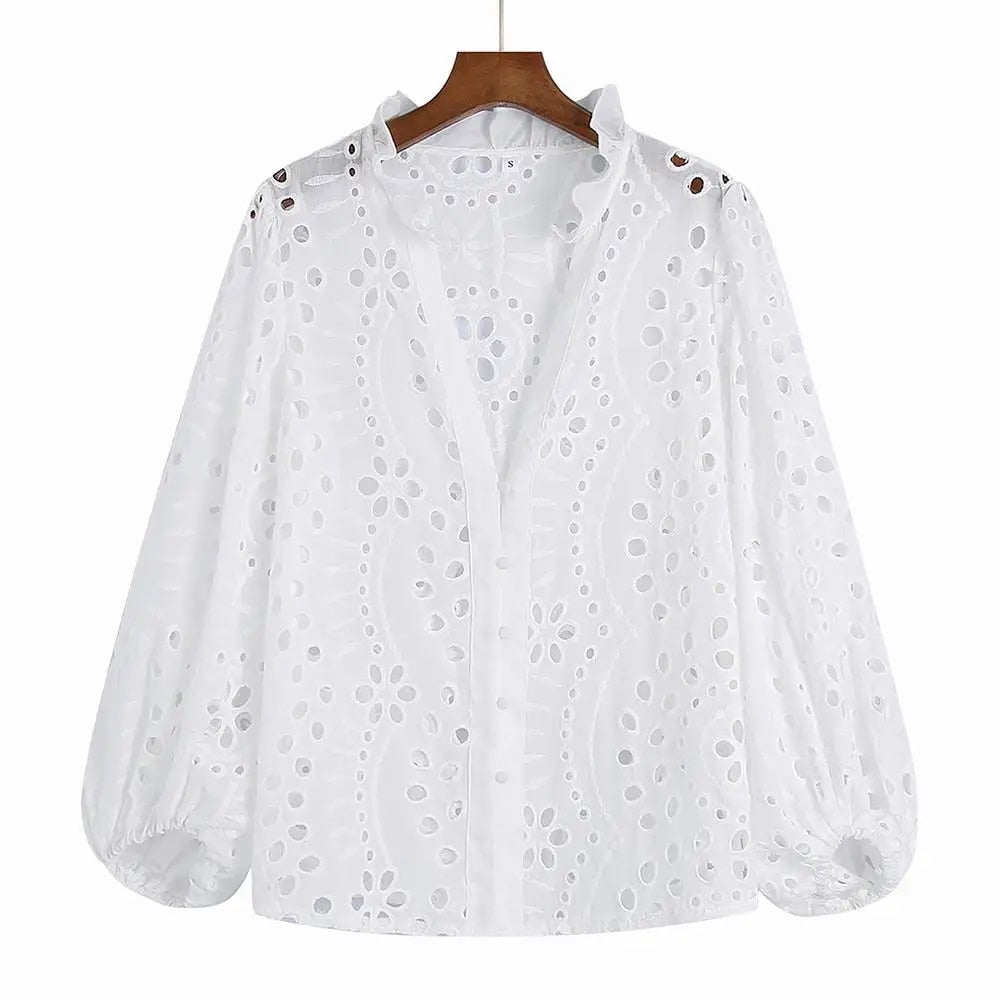 Ivyshape | Women's Blouse with Cutouts