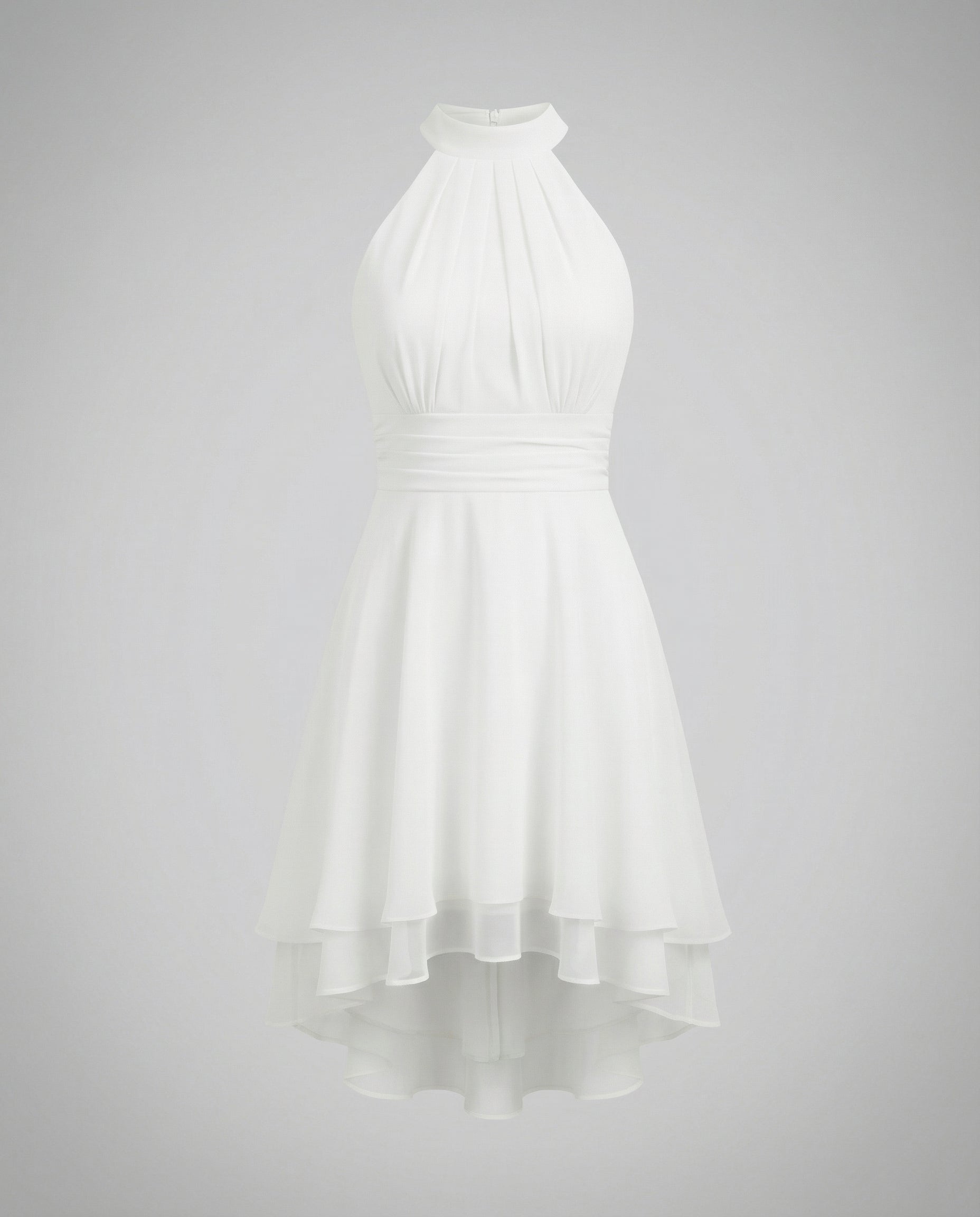 ruffle summer dress with light flowing silhouette and feminine detailing