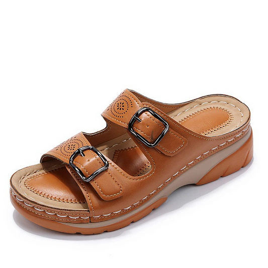 Ivyshape | Women'S Orthopedic Leather Sandals