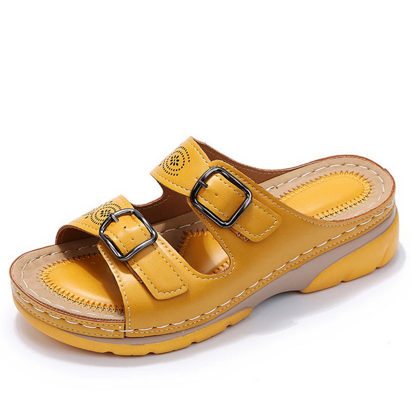 Ivyshape | Women'S Orthopedic Leather Sandals