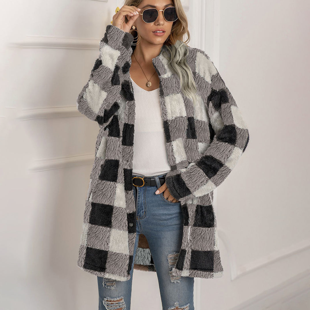 Ivyshape | Comfortable Checked Coat