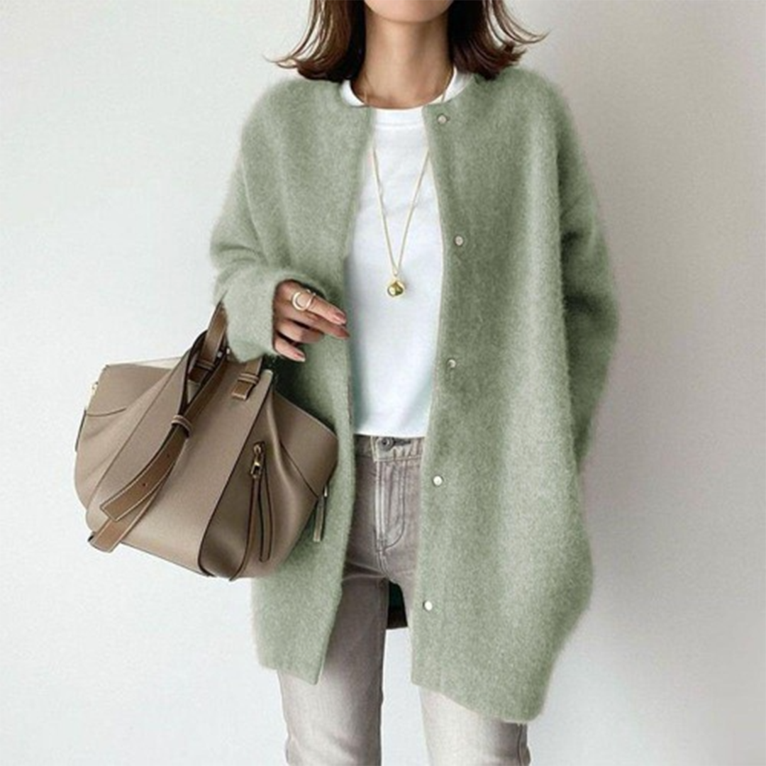 Ivyshape | Elegant Wool Long Cardigan