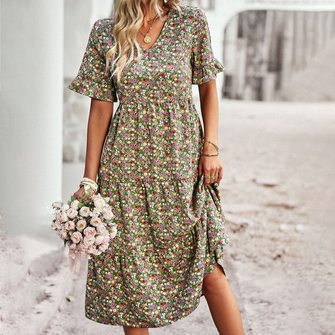 Summer Floral Midi Dress | Ideal for Summer