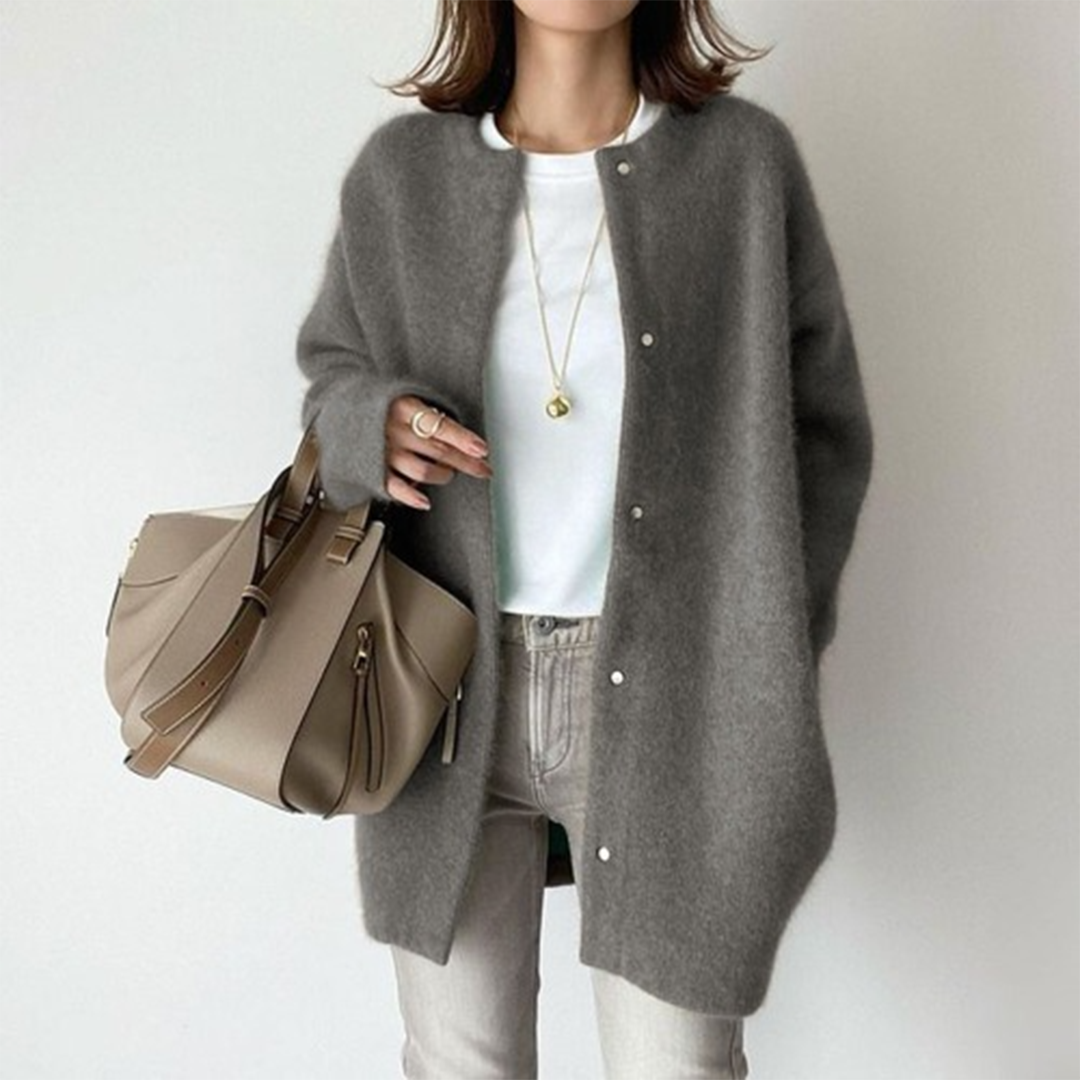 Ivyshape | Elegant Wool Long Cardigan