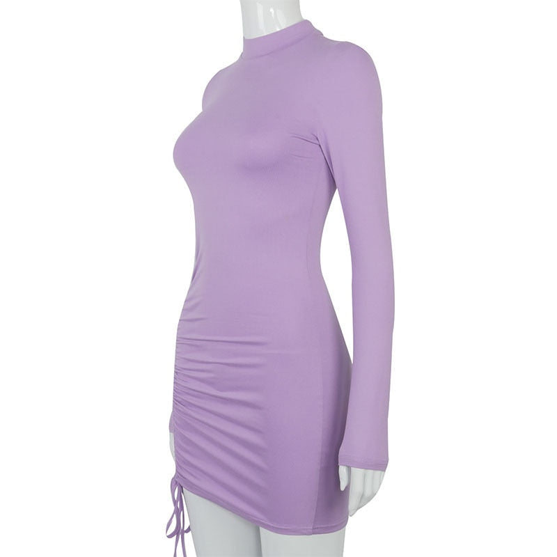 Ivyshape | Tight Fitting Dress with Long Sleeves