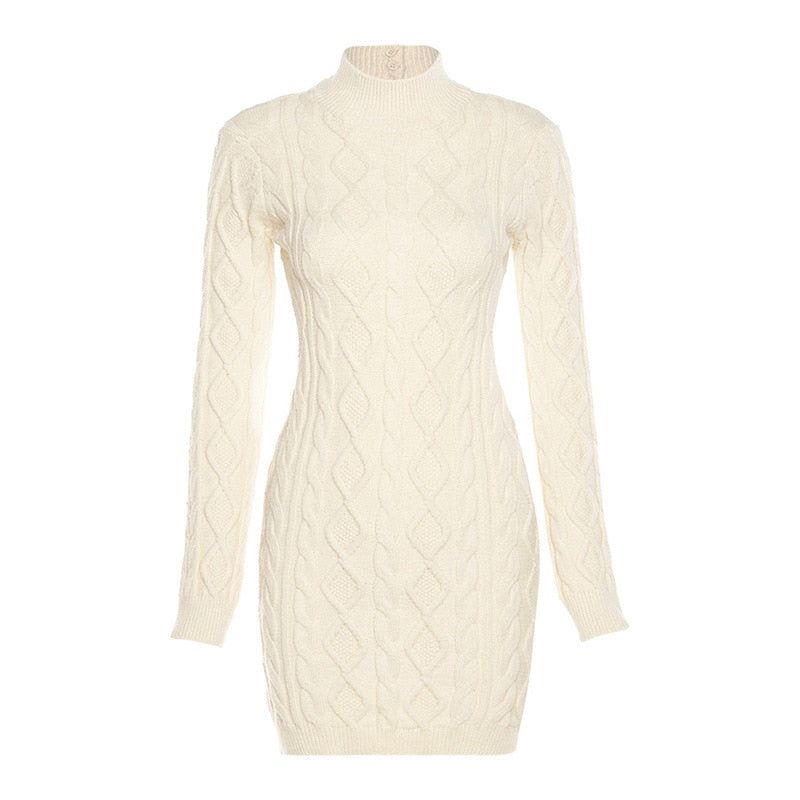 Ivyshape | Knitted Back Cut-Out Mini Dress