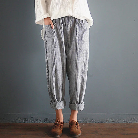 Ivyshape | Pants In Cotton Linen, Oversize