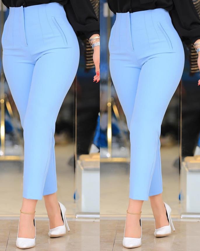 Ivyshape | High Waist Formal Pants Women