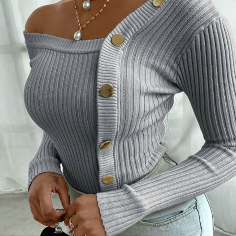 Ivyshape | Stylish Warm Fall Knit Sweater for Women