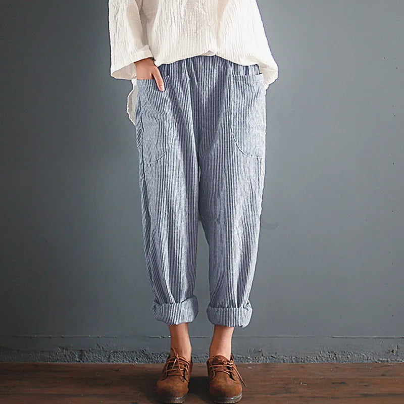 Ivyshape | Pants In Cotton Linen, Oversize