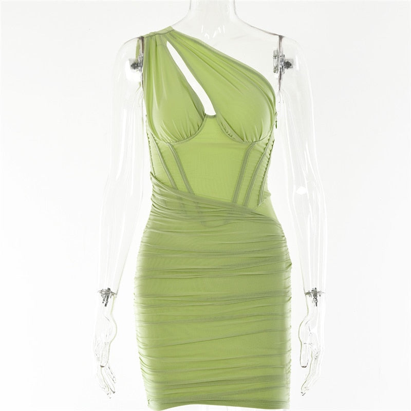 Ivyshape | Tight Fitting Evening Dress Made of Mesh