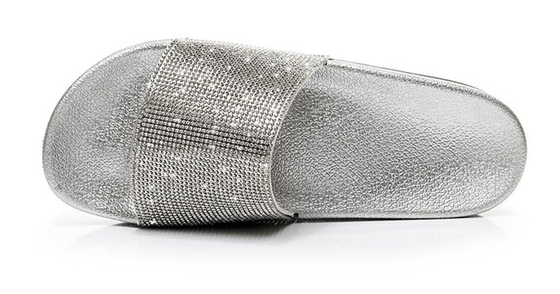 IvyShape | Crystal Diamond Slides with Trim Sandals