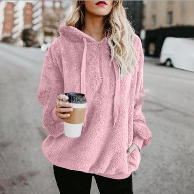 Ivyshape | Women's Oversized Sherpa Fleece Hoodie