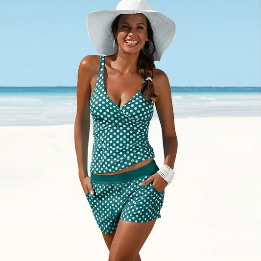 Ivyshape | Women's Polka Dot Swimwear Set Summer