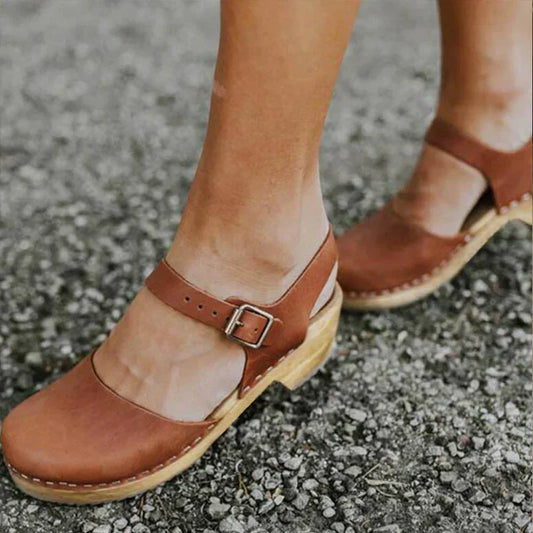 Ivyshape | Orthopedic Brown Wedge Sandals