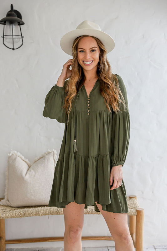 Natalie Dress - Dark Basil