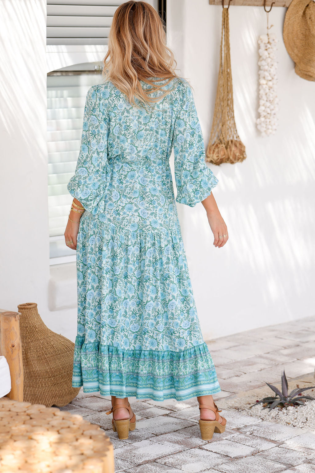 Evie Dress - Royal Greenery