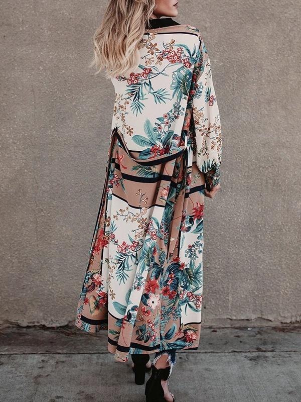 Fashion Floral Printed Cover-up Outwear