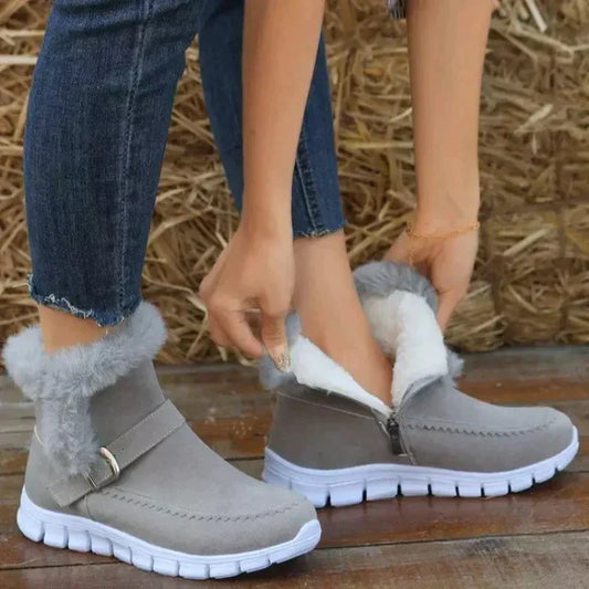 Ivyshape | Winter boots with fur lining for women