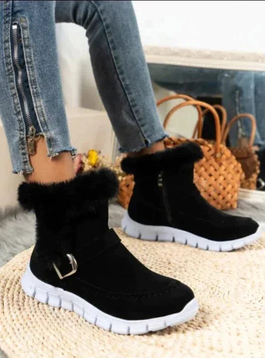 Ivyshape | Winter boots with fur lining for women