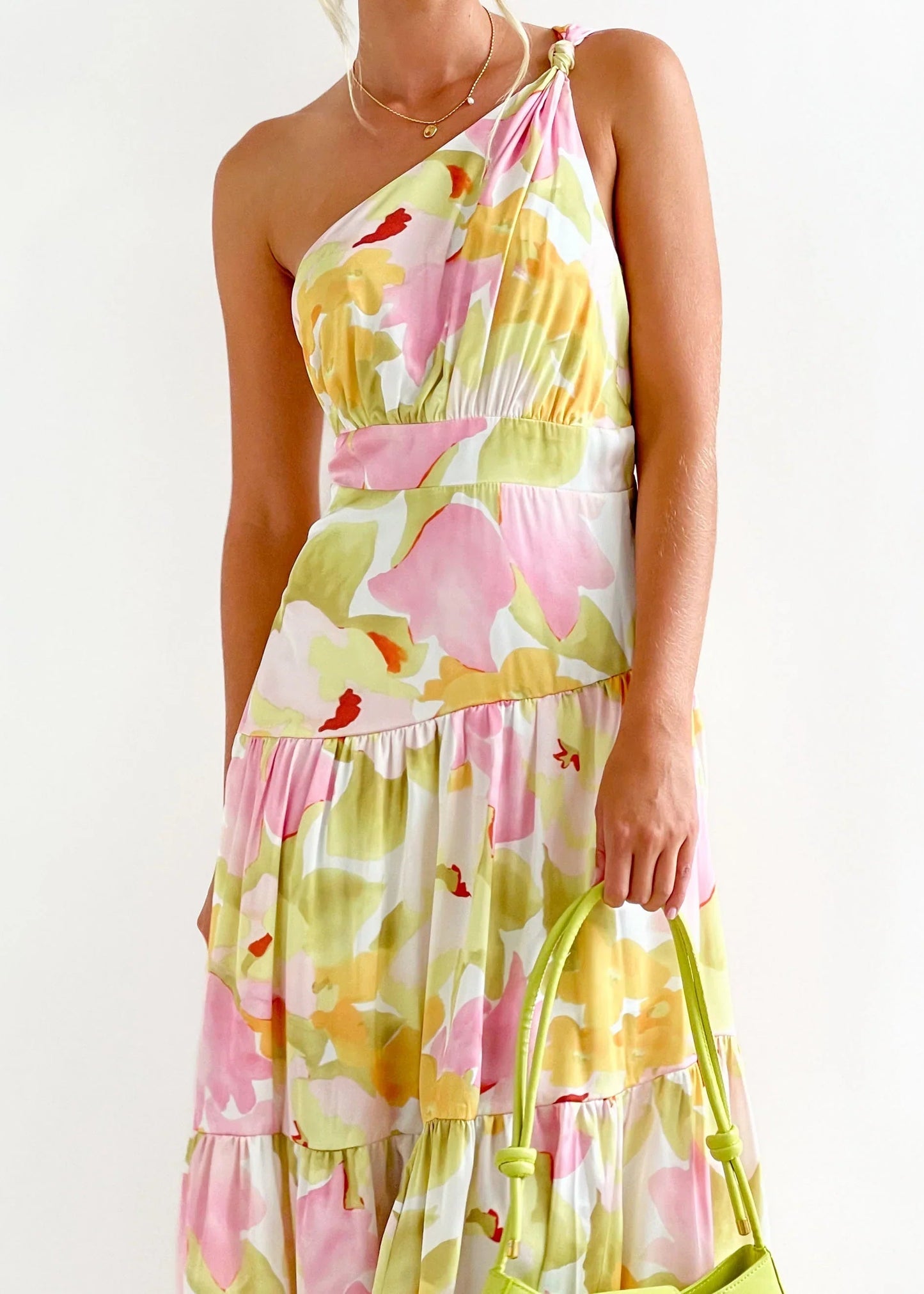 Summer Floral Print One Shoulder Long Dress | Perfect for Casual Days