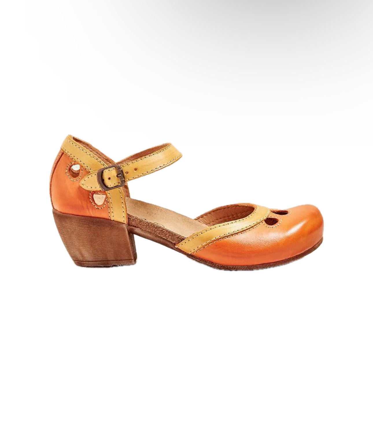 Ivyshape | Women's Wooden Heels Shoes Colorful