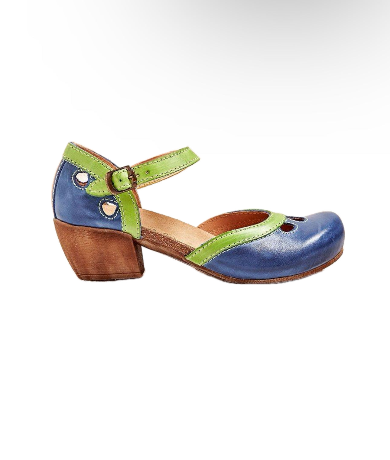 Ivyshape | Women's Wooden Heels Shoes Colorful