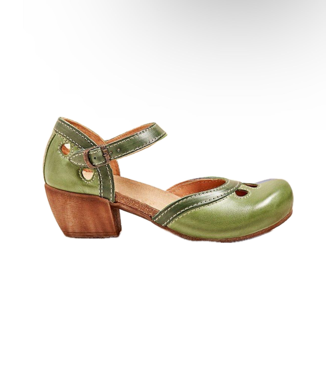 Ivyshape | Women's Wooden Heels Shoes Colorful