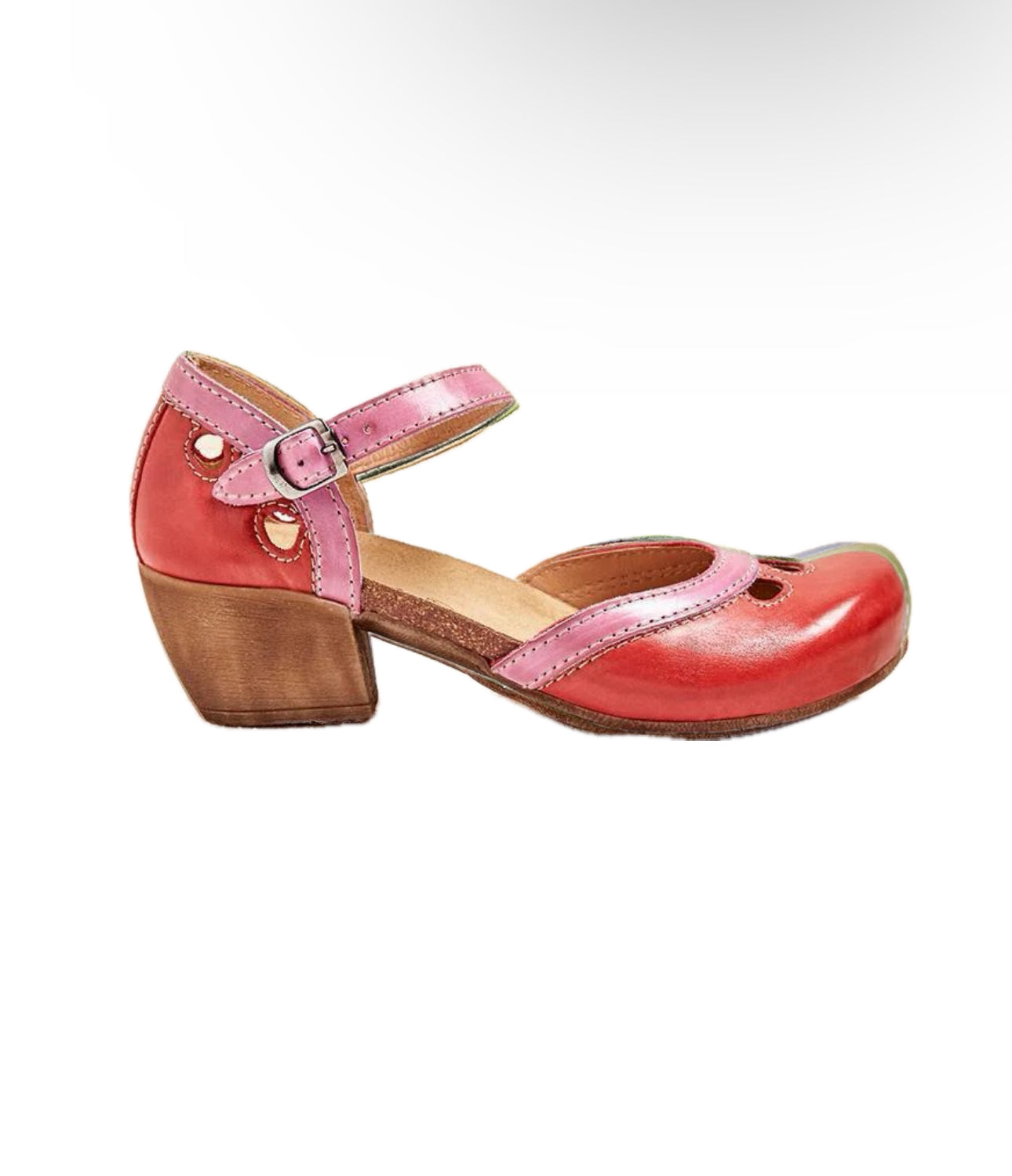 Ivyshape | Women's Wooden Heels Shoes Colorful