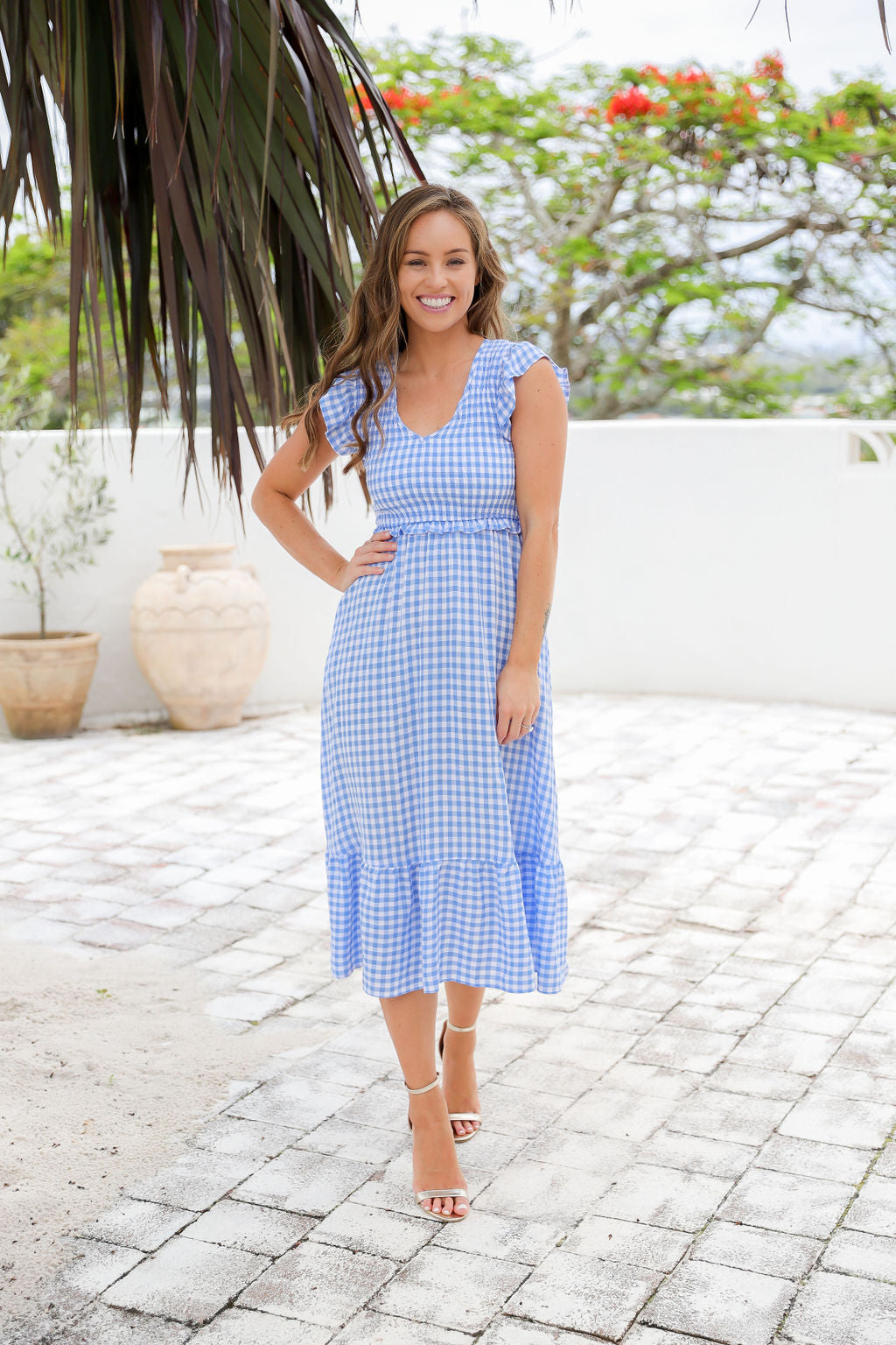 Phoenix Dress - Blue Gingham