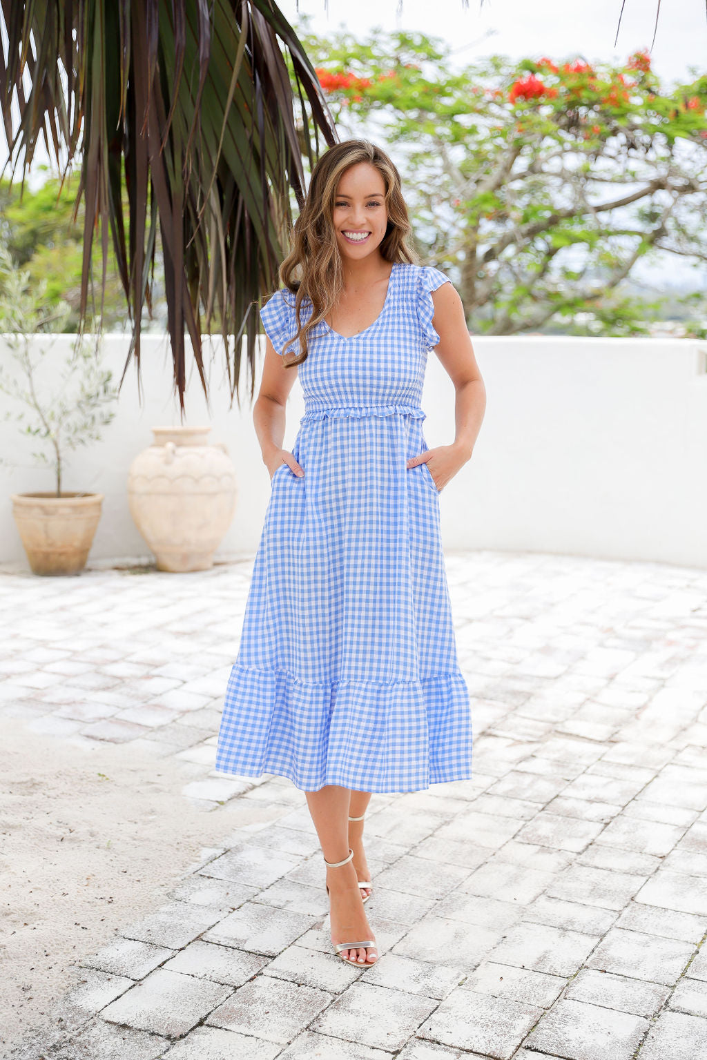 Phoenix Dress - Blue Gingham