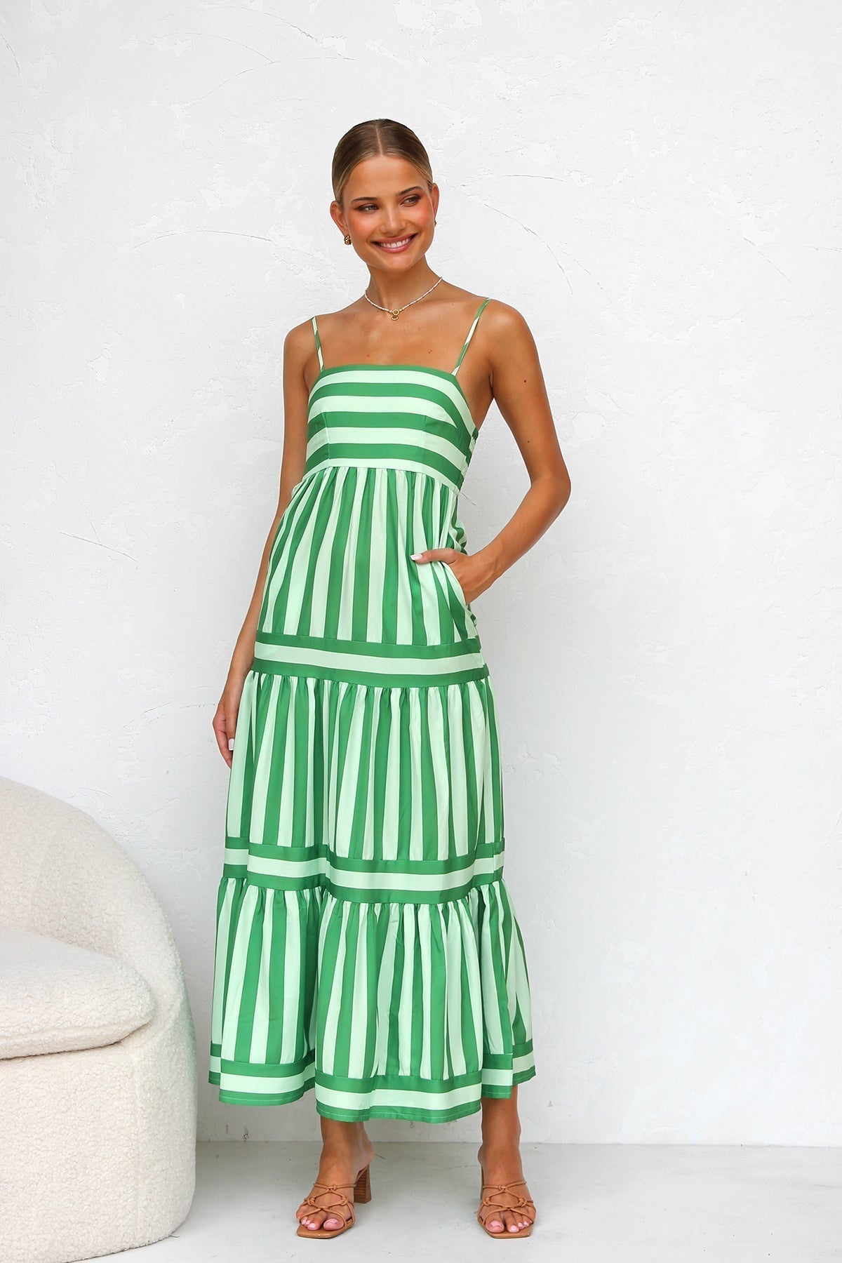 Ivyshape | Lightweight Striped Summer Dress for Women