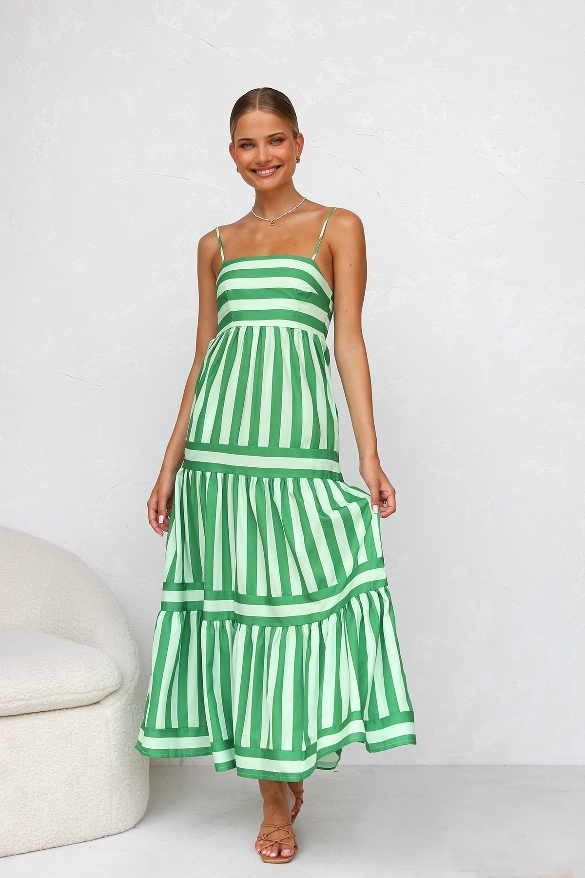 Ivyshape | Lightweight Striped Summer Dress for Women