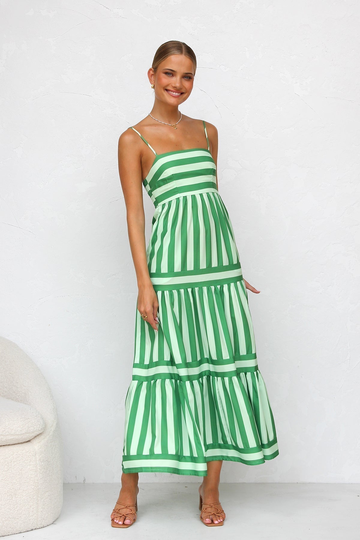 Ivyshape | Lightweight Striped Summer Dress for Women