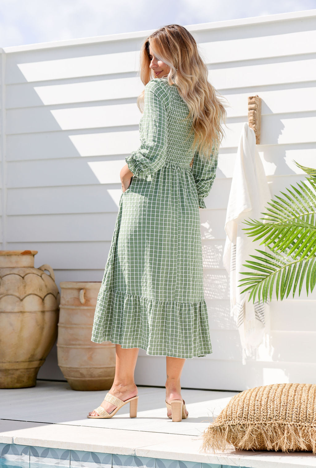 Parker Dress -  Checkered Green