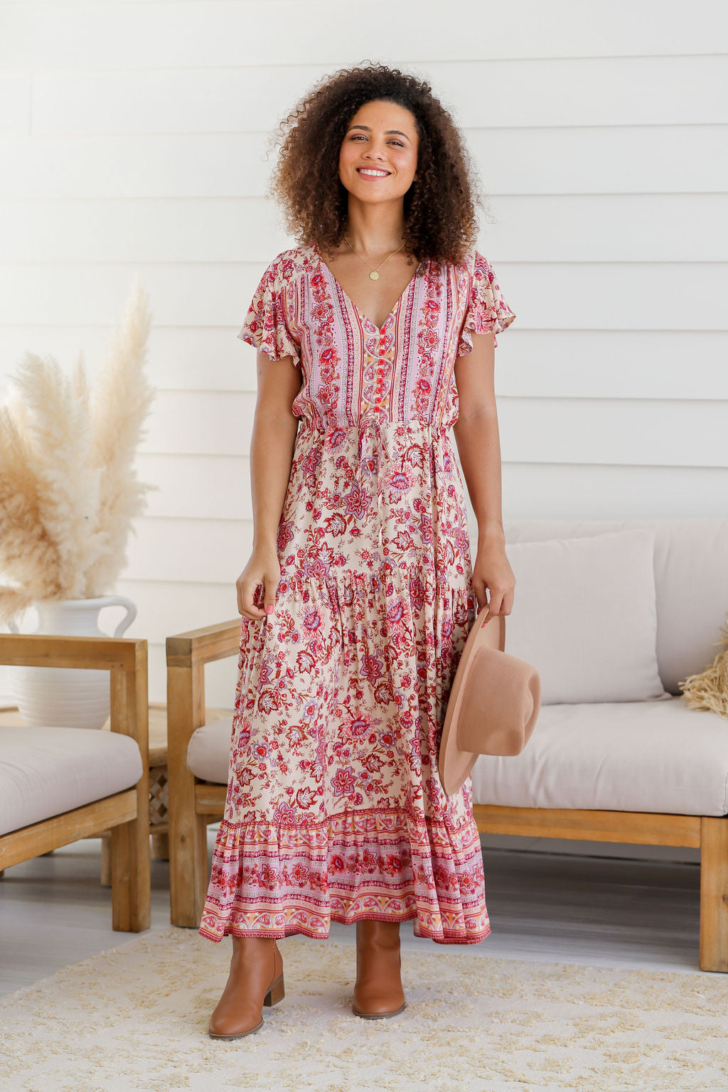 Cora Maxi Dress - Pink Blush