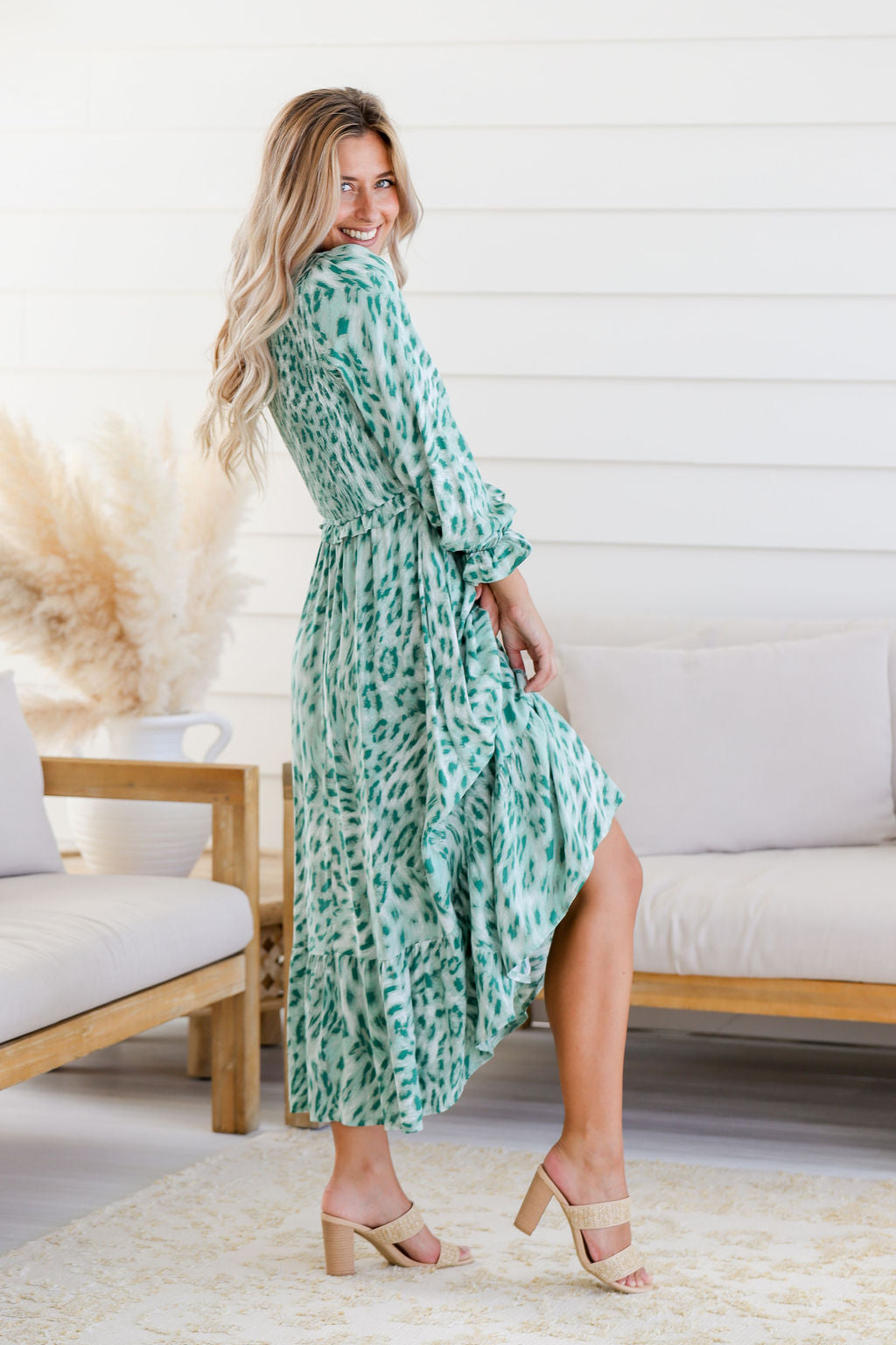 Parker Dress - Green Leopard