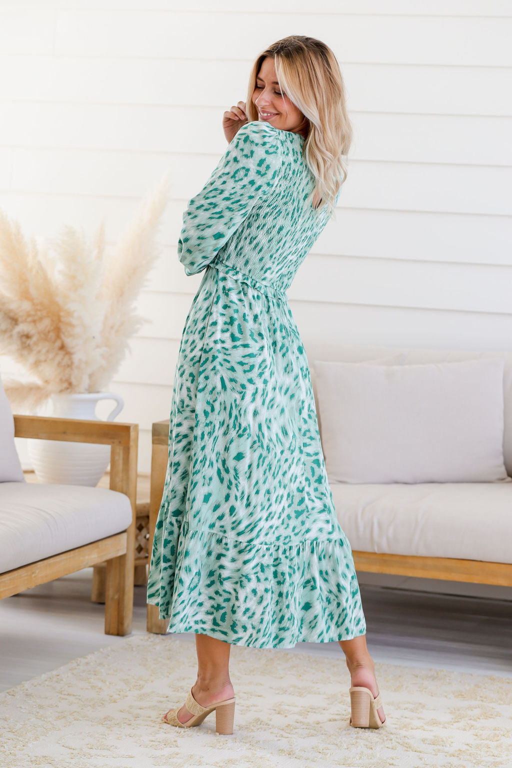 Parker Dress - Green Leopard