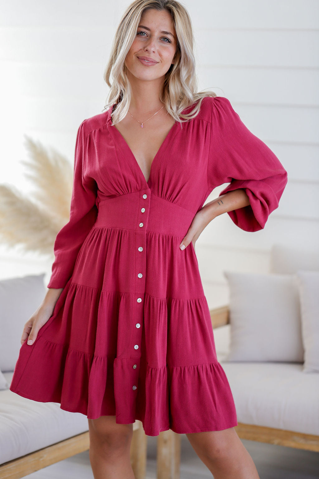 Finley Dress - Burgundy