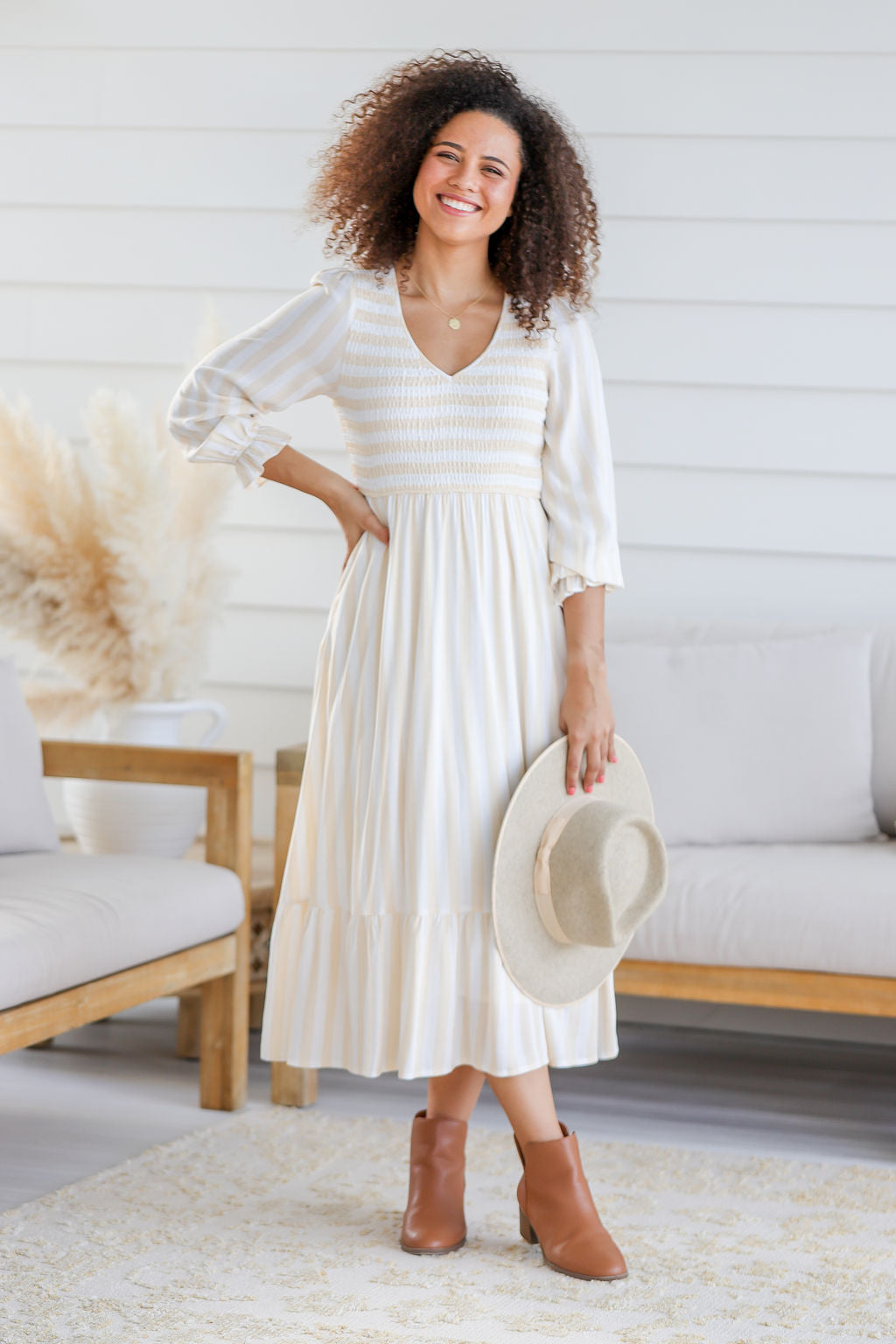 Parker Dress - Seaside Beige