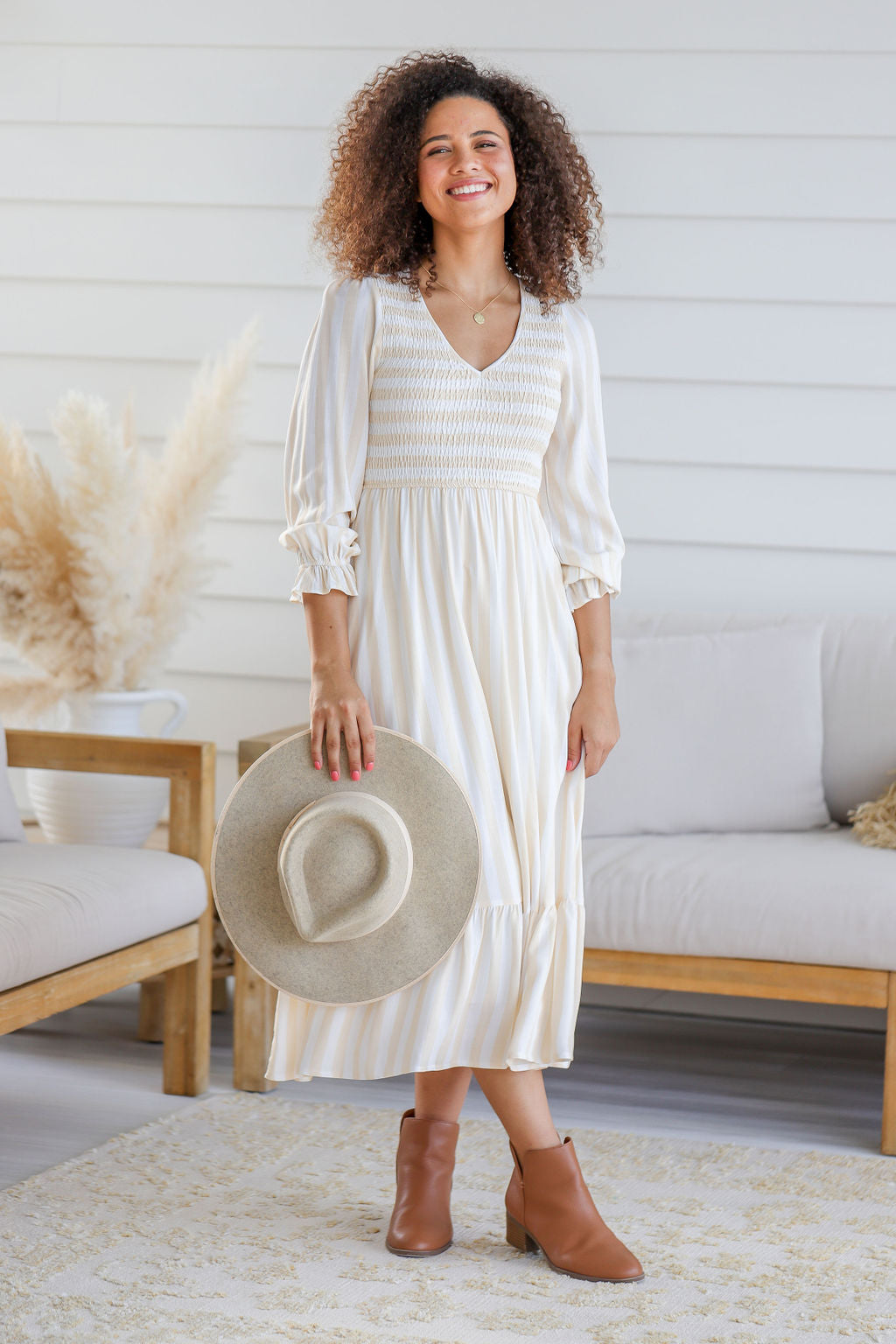 Parker Dress - Seaside Beige