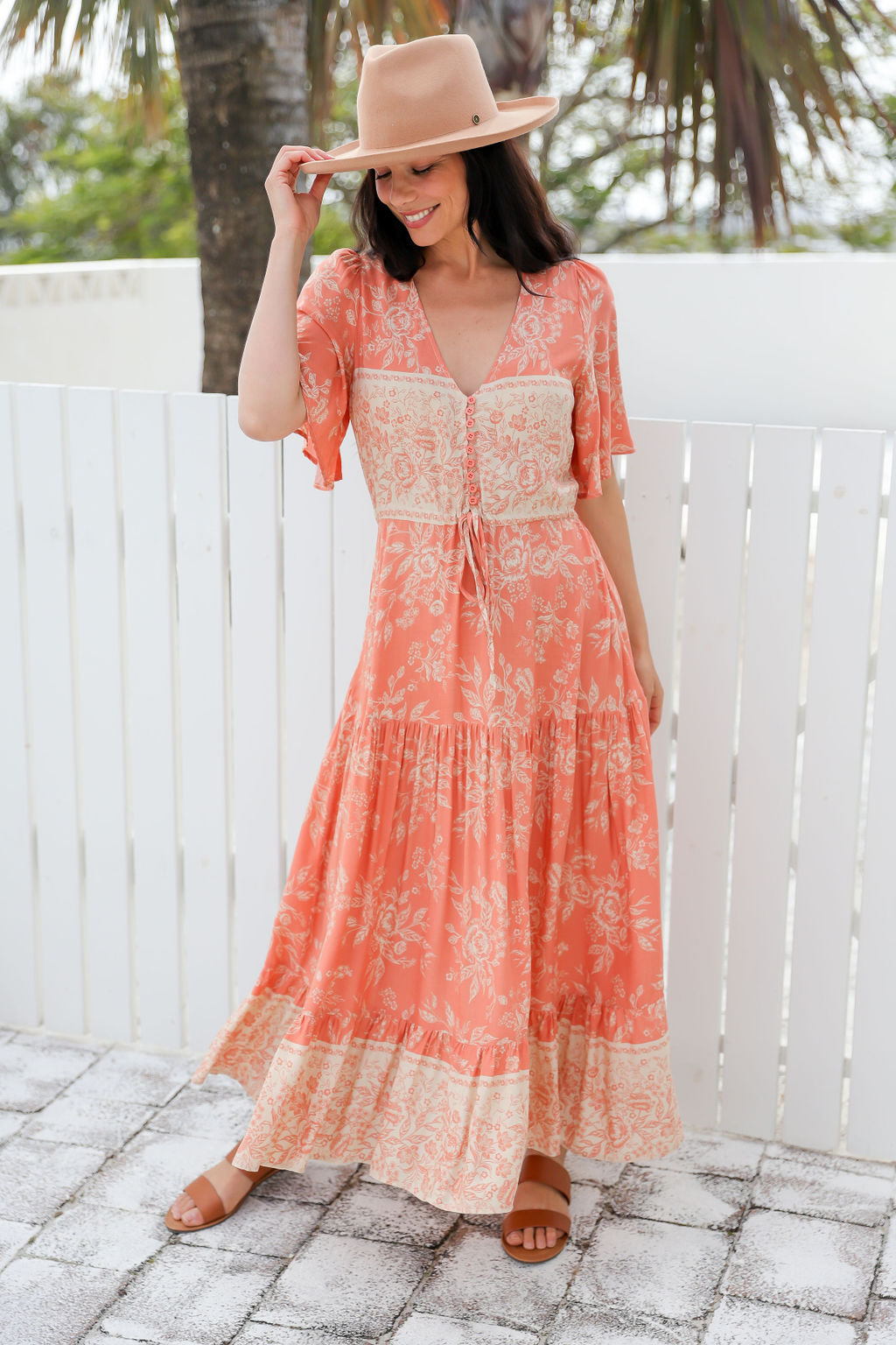 Caroline Dress - Tiger Lily