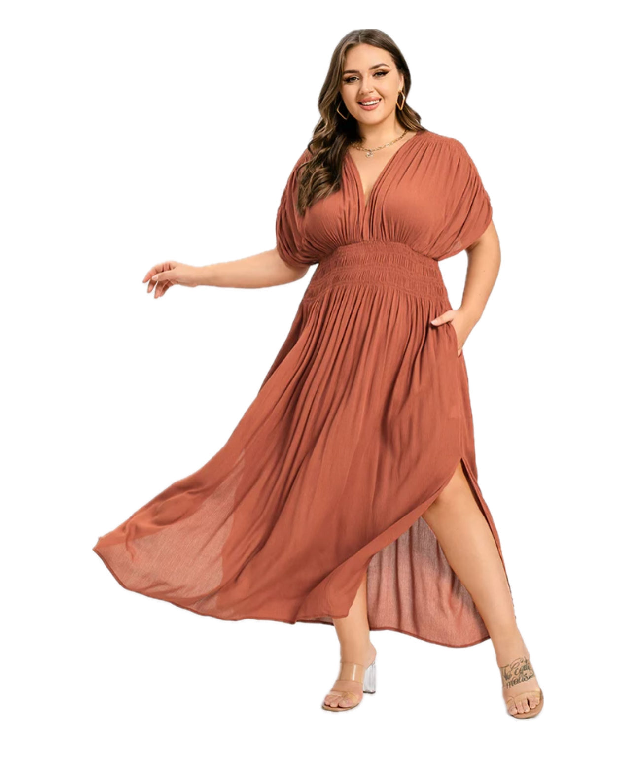 Ivyshape | Women's Chiffon Long Dress Side Slit