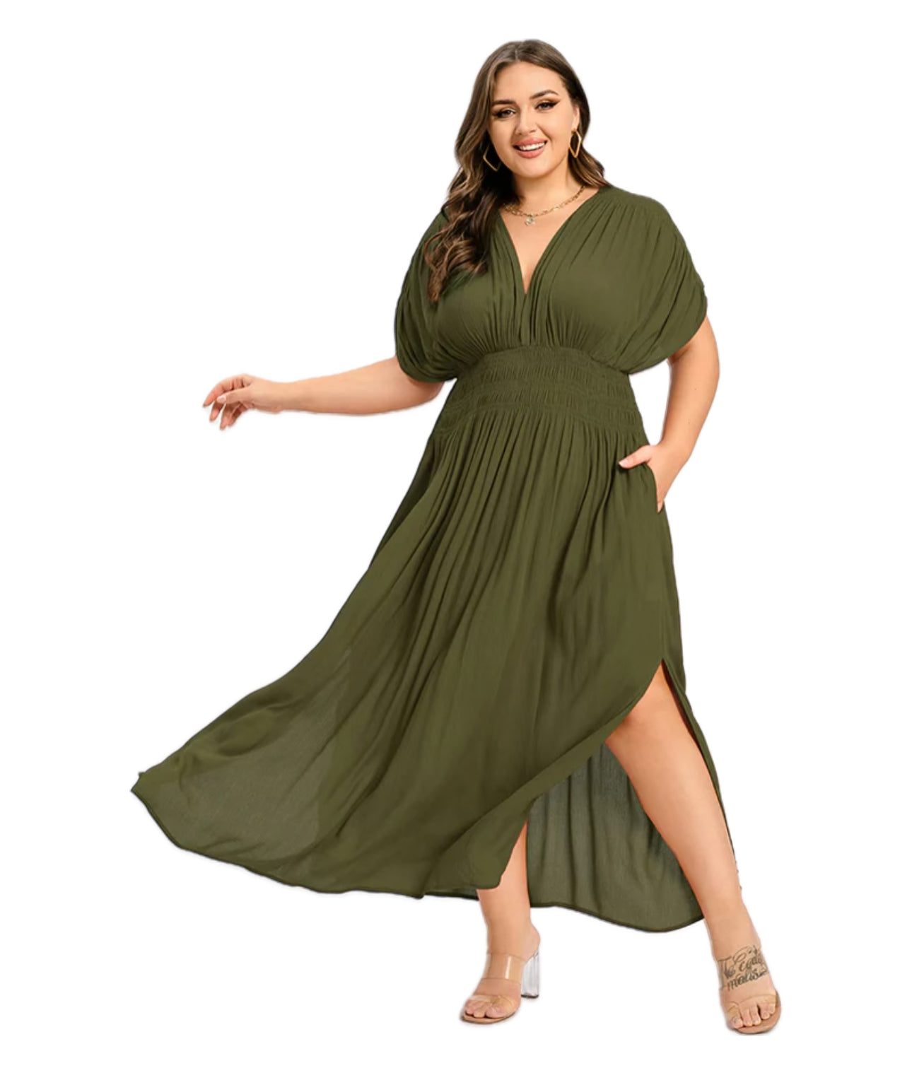 Ivyshape | Women's Chiffon Long Dress Side Slit